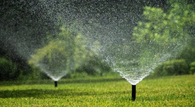 Auch eine Sprinkleranlage kann automatisch eingestellt werden.